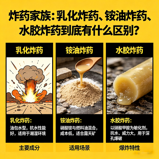 陕州炸药家族：乳化炸药、铵油炸药、水胶炸药到底有什么区别？